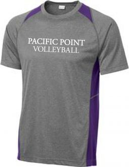 Sport-Tek Men's Heather Colorblock Contender Tee, Vintage Heather/Purple